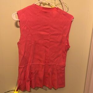 Pink mock neck sleeveless sweater